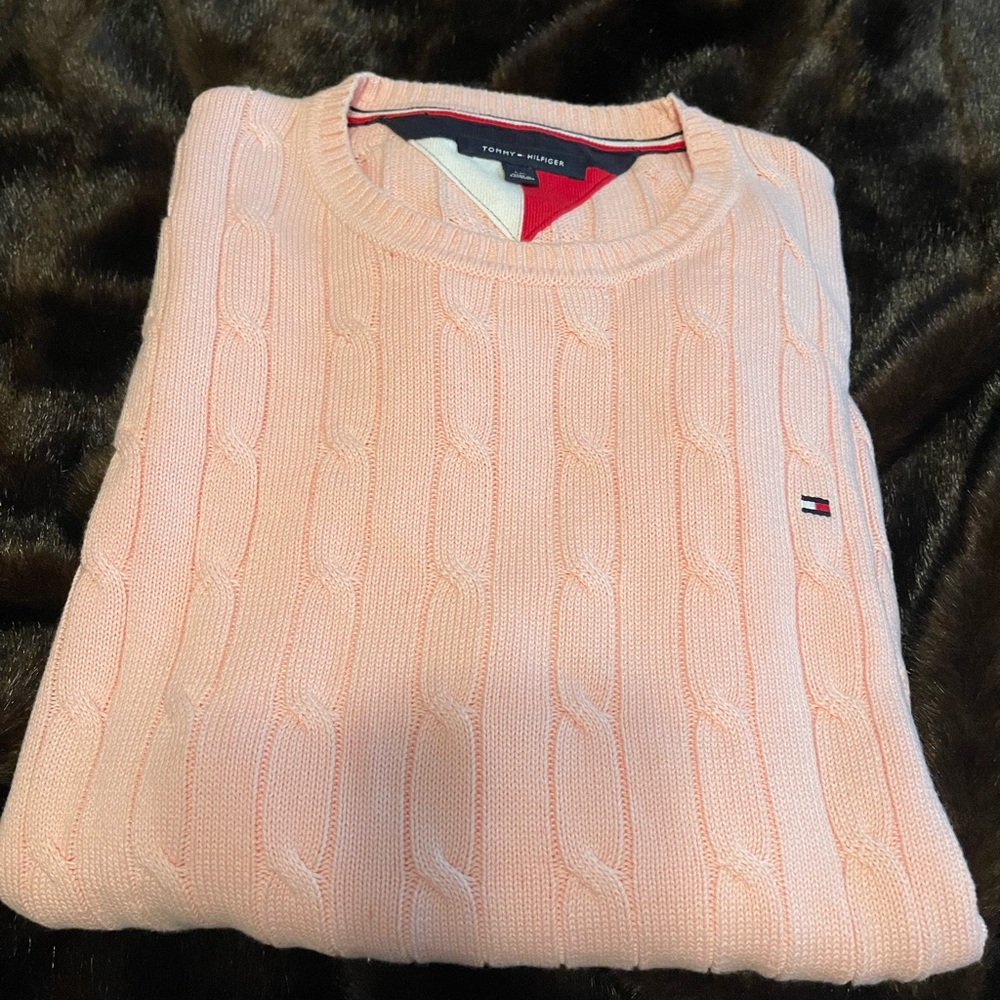 Tommy Hilfiger Men's Light Pink Crewneck Sweater